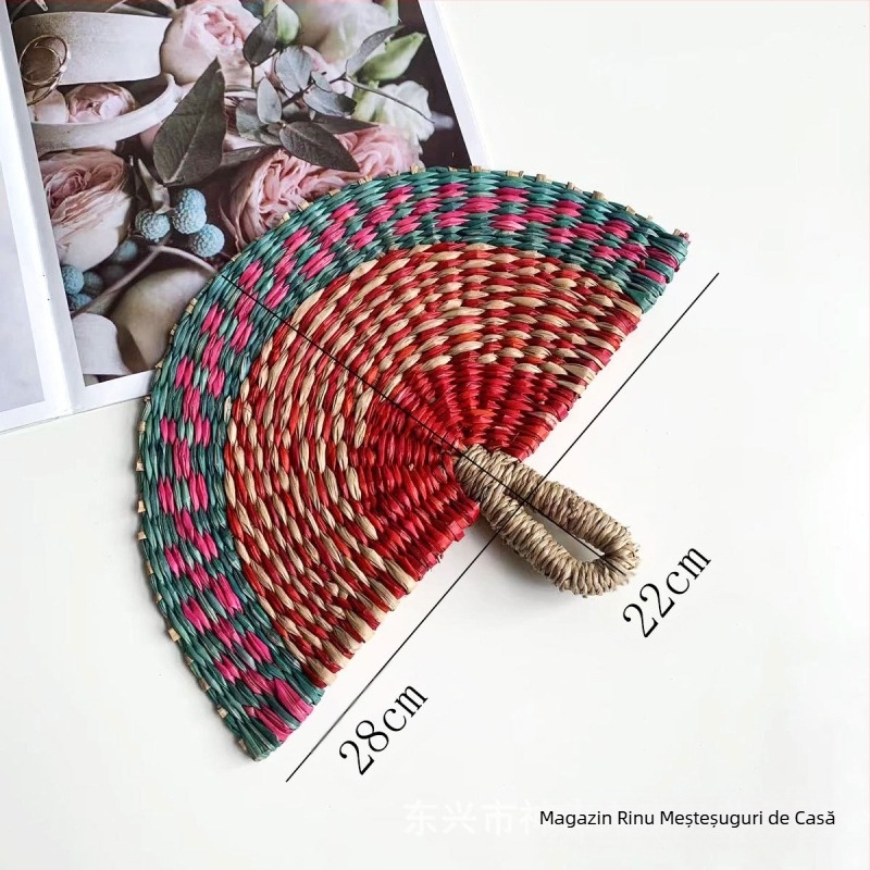 Evantai țesut manual, importat din Vietnam, din alge marine, evantai țesut zilnic, în stil african, decorațiuni de perete de vară