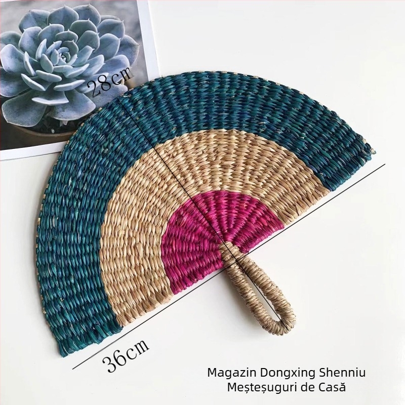 Evantai țesut manual, importat din Vietnam, din alge marine, evantai țesut zilnic, în stil african, decorațiuni de perete de vară