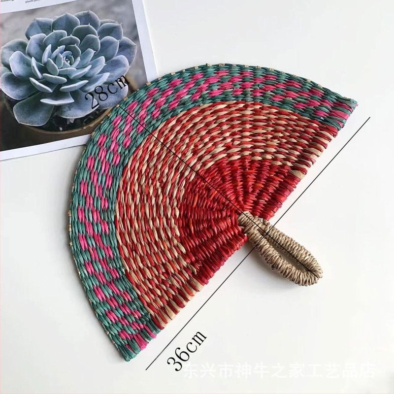 Evantai țesut manual, importat din Vietnam, din alge marine, evantai țesut zilnic, în stil african, decorațiuni de perete de vară