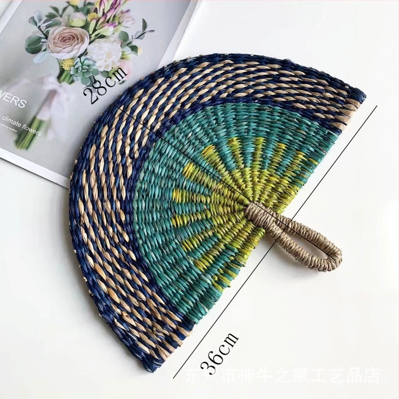 Evantai țesut manual, importat din Vietnam, din alge marine, evantai țesut zilnic, în stil african, decorațiuni de perete de vară