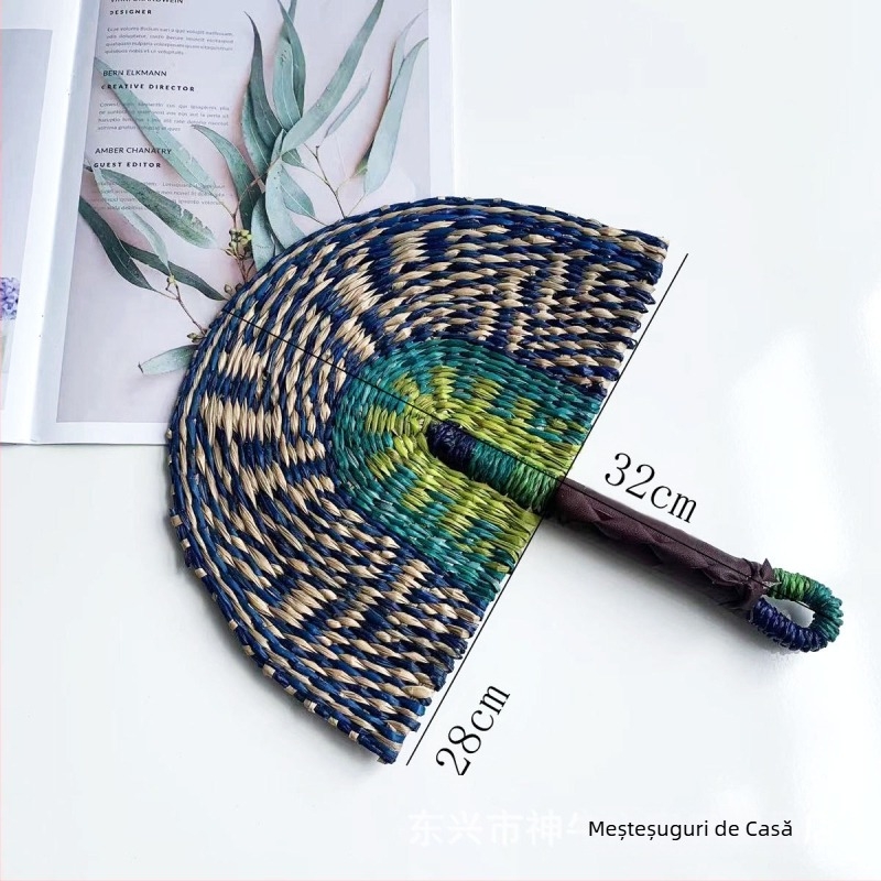 Evantai țesut manual, importat din Vietnam, din alge marine, evantai țesut zilnic, în stil african, decorațiuni de perete de vară