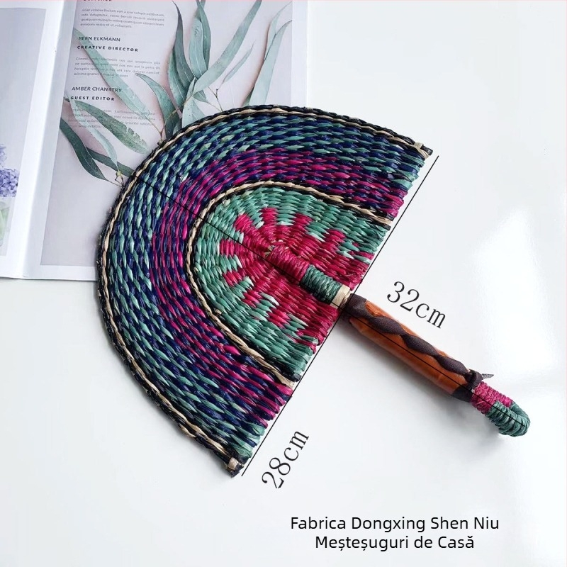 Evantai țesut manual, importat din Vietnam, din alge marine, evantai țesut zilnic, în stil african, decorațiuni de perete de vară