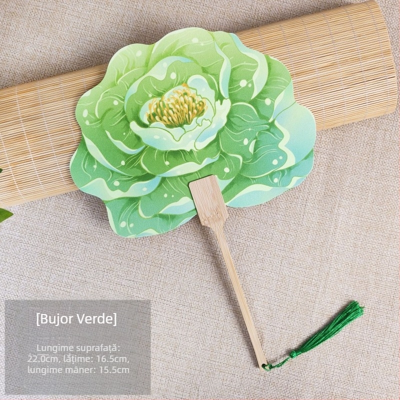 Evantai de bujor Luoyang, evantai în formă de floare în stil antic cultural și creativ, check-in foto pentru locuri pitorești la modă națională, personalizare evantai meșteșugăresc de dans