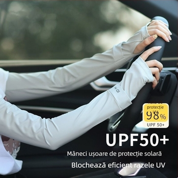 Maneci de mătase de gheață pentru bărbați, protecție solară, vară, mărime plus, protecție UV, pentru șofat în aer liber, ciclism, manșete de braț