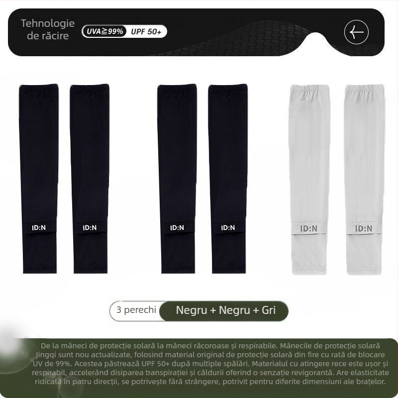 Maneci de mătase de gheață pentru bărbați, protecție solară, vară, mărime plus, protecție UV, pentru șofat în aer liber, ciclism, manșete de braț