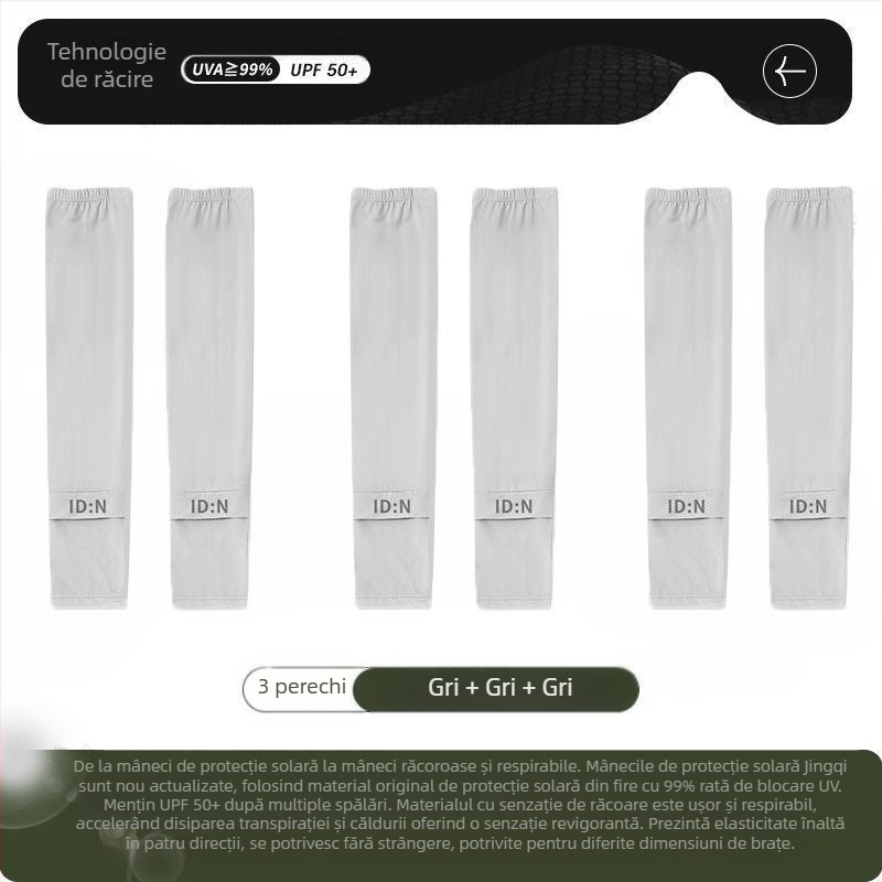 Maneci de mătase de gheață pentru bărbați, protecție solară, vară, mărime plus, protecție UV, pentru șofat în aer liber, ciclism, manșete de braț