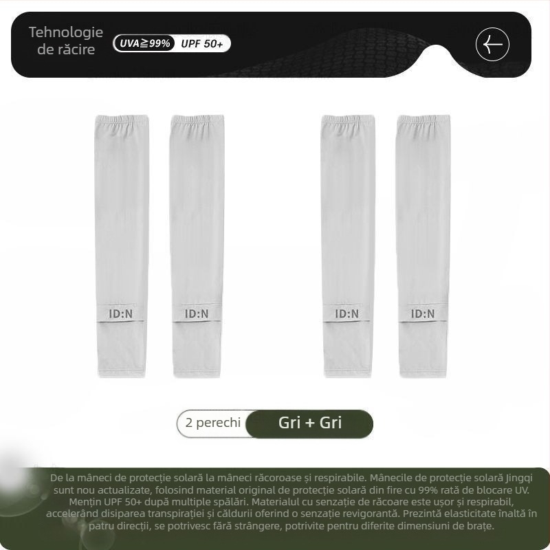 Maneci de mătase de gheață pentru bărbați, protecție solară, vară, mărime plus, protecție UV, pentru șofat în aer liber, ciclism, manșete de braț