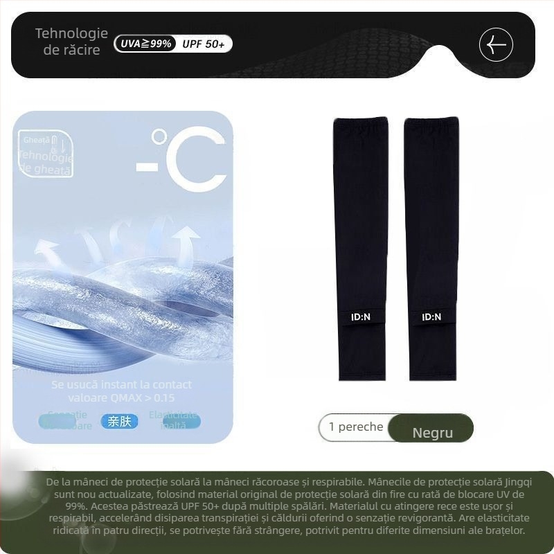 Maneci de mătase de gheață pentru bărbați, protecție solară, vară, mărime plus, protecție UV, pentru șofat în aer liber, ciclism, manșete de braț