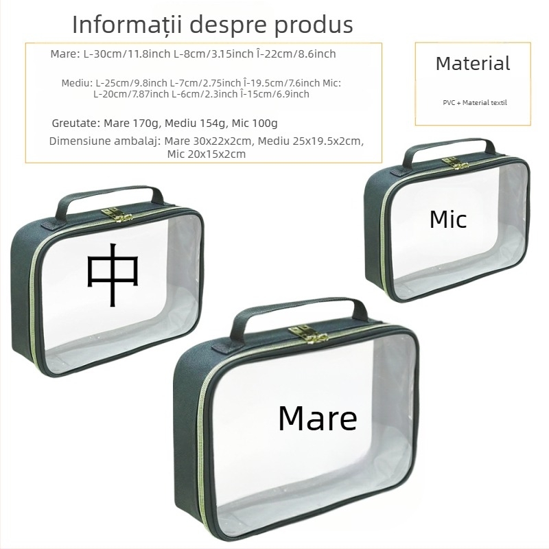 Geantă cosmetică transfrontalieră populară cu trei piese, geantă de depozitare pentru călătorie, geantă de toaletă de mare capacitate, geantă de depozitare pentru articole diverse de aeroport