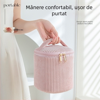 Geantă cosmetică din catifea nouă, geantă de călătorie cu ruj, geantă de depozitare pentru fete, capacitate mare, set de patru piese