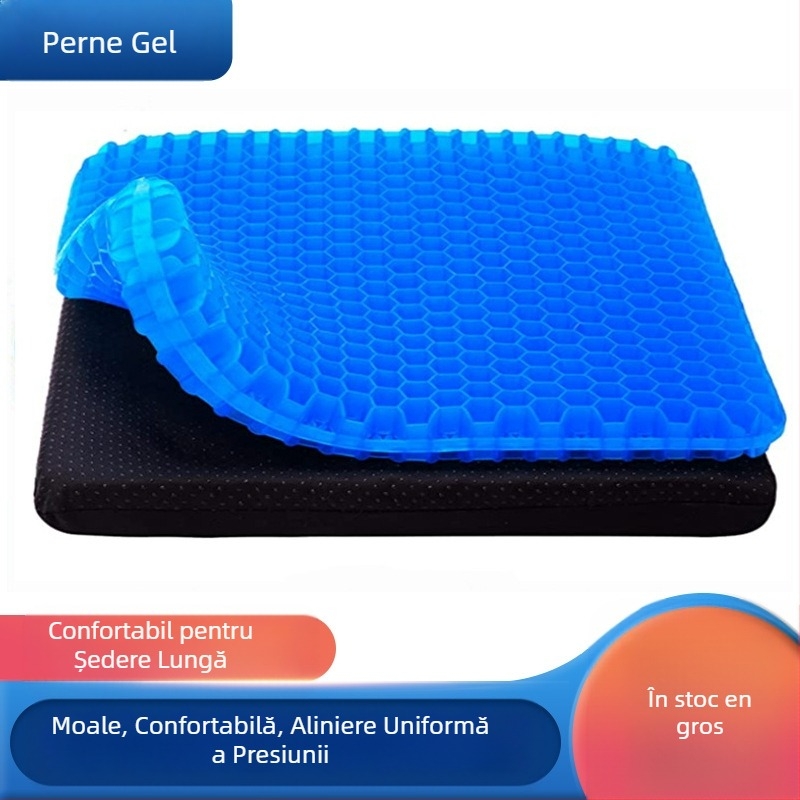 Pernă de gheață de vară en-gros, pernă japoneză cu gel de fagure de miere, pernă de birou pentru scaun lung din silicon, pernă de scaun auto cool