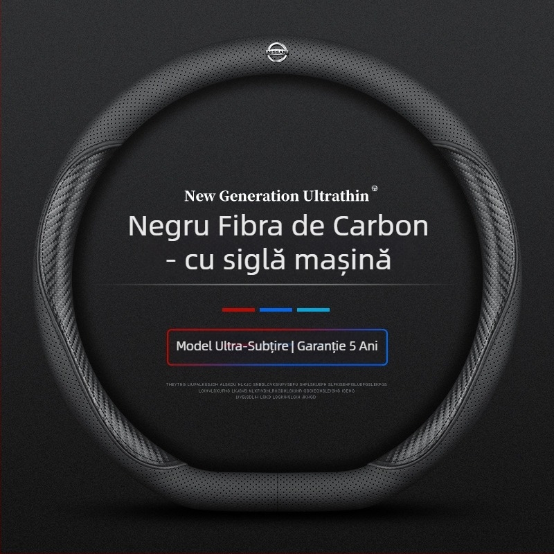 Husă volan pentru Navarre 17-24, ultra-subțire, respirabilă, din piele nappa fără cusături, husă mâner