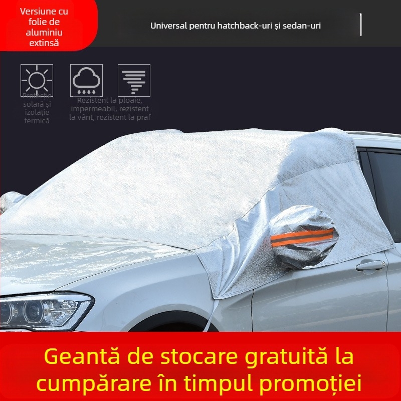 Husă auto pentru parbriz, protecție solară, protecție împotriva ploaie, izolație termică îngheț, jumătate de husă pentru jumătate de corp, husă exterioară sub-pass, scut de zăpadă