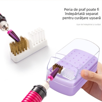 Cutie de depozitare cu 30 de găuri pentru curățarea capului de lustruire transfrontalieră, cap de șlefuire a unghiilor pătrate cu 100 de găuri, suport de afișare transparent rezistent la praf, în stoc