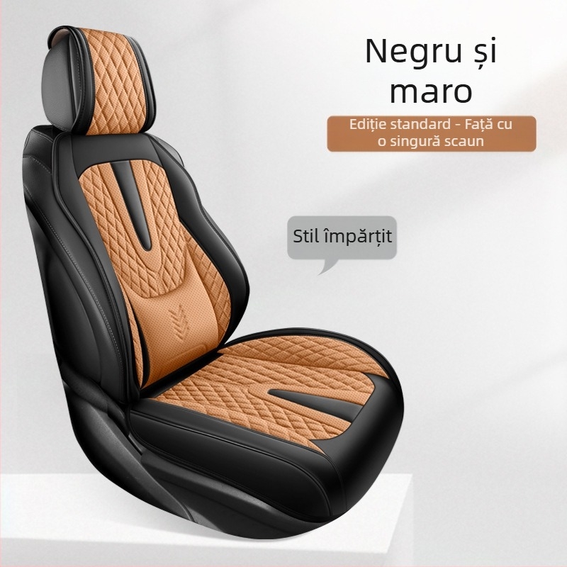 Suport lombar fix, pernă pentru scaun auto complet închisă, husă universală pentru patru sezoane cu cinci locuri, pernă pentru scaun auto respirabilă și rezistentă la uzură