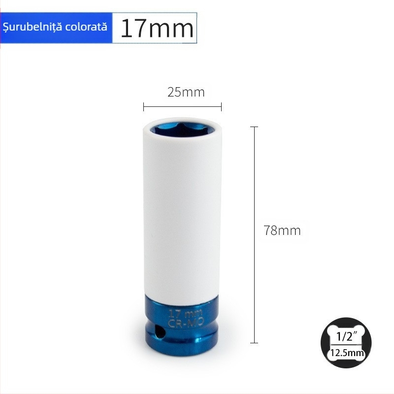 Butuc roată modificat pentru automobile, manșon hexagonal cu gaură pătrată de 1/2, manșon cu șurub pentru scule, formă specială, contramanșon