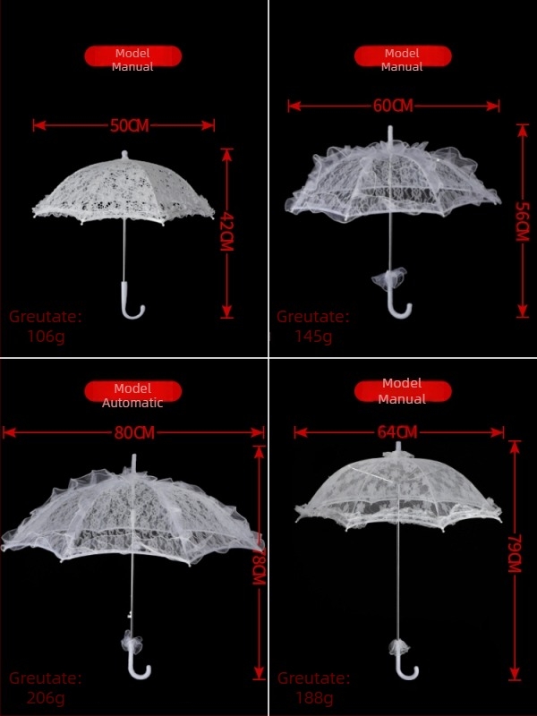♡Umbrelă de mireasă din dantelă, umbrelă albă de prințesă, umbrelă de mireasă europeană, rochie de mireasă pentru femei, fotografie de nuntă