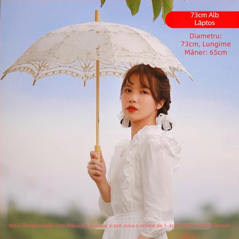 ♡Umbrelă de mireasă din dantelă, umbrelă albă de prințesă, umbrelă de mireasă europeană, rochie de mireasă pentru femei, fotografie de nuntă