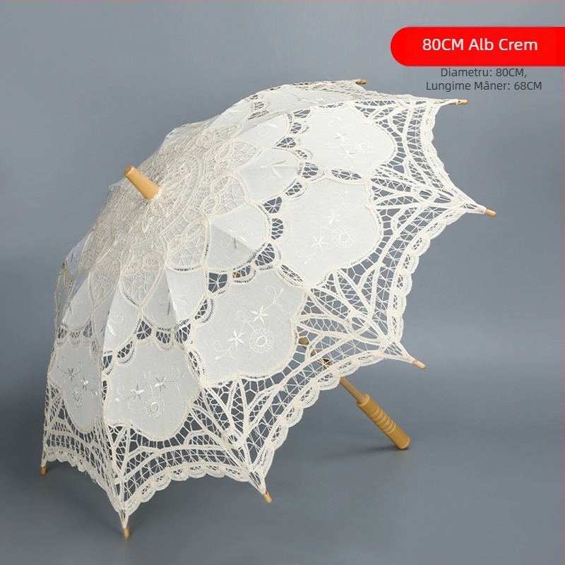 ♡Umbrelă de mireasă din dantelă, umbrelă albă de prințesă, umbrelă de mireasă europeană, rochie de mireasă pentru femei, fotografie de nuntă