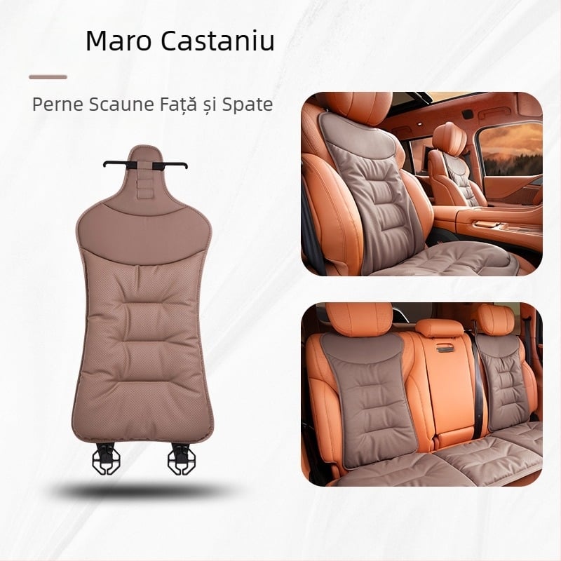 Pernă auto pentru scaune patru anotimpuri, interior general, husă de înaltă calitate, potrivită pentru Mercedes-Benz BMW, husă spate dintr-o singură bucată