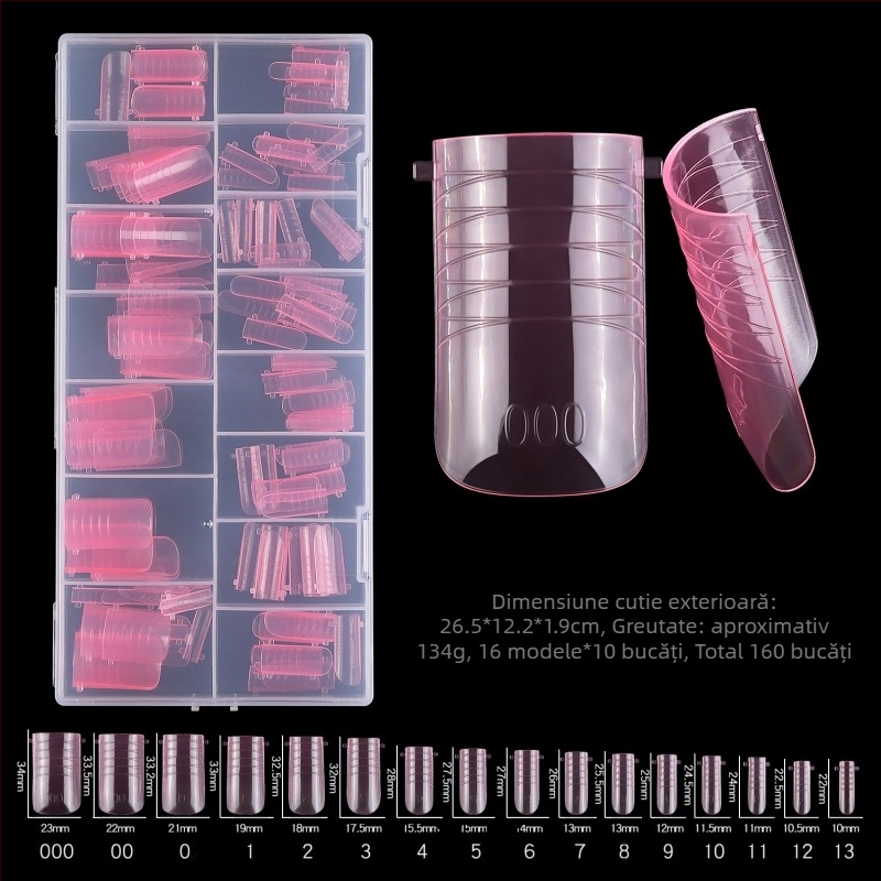 Extensie de unghii cu cristal, 150 de bucăți, fără suport pentru hârtie, extensie rapidă pentru fototerapie, alungirea și lărgirea unghiilor false