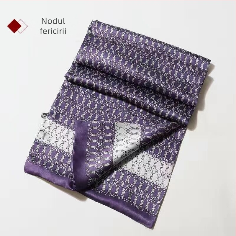 Eșarfă de mătase 100 Mulberry pentru bărbați, eșarfă de mătase cu strat dublu, carouri, stil englezesc, pentru bărbați de vârstă mijlocie și bătrâni, eșarfă de toamnă și de iarnă subțire