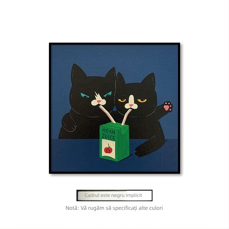 Pictură suspendată în living, desene animate drăguțe, amuzante, animale, pisici, cameră pentru copii, dormitor, mural decorativ de perete