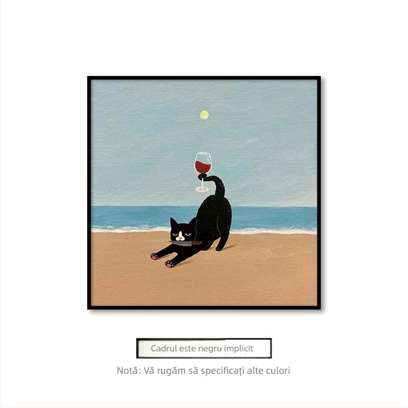 Pictură suspendată în living, desene animate drăguțe, amuzante, animale, pisici, cameră pentru copii, dormitor, mural decorativ de perete