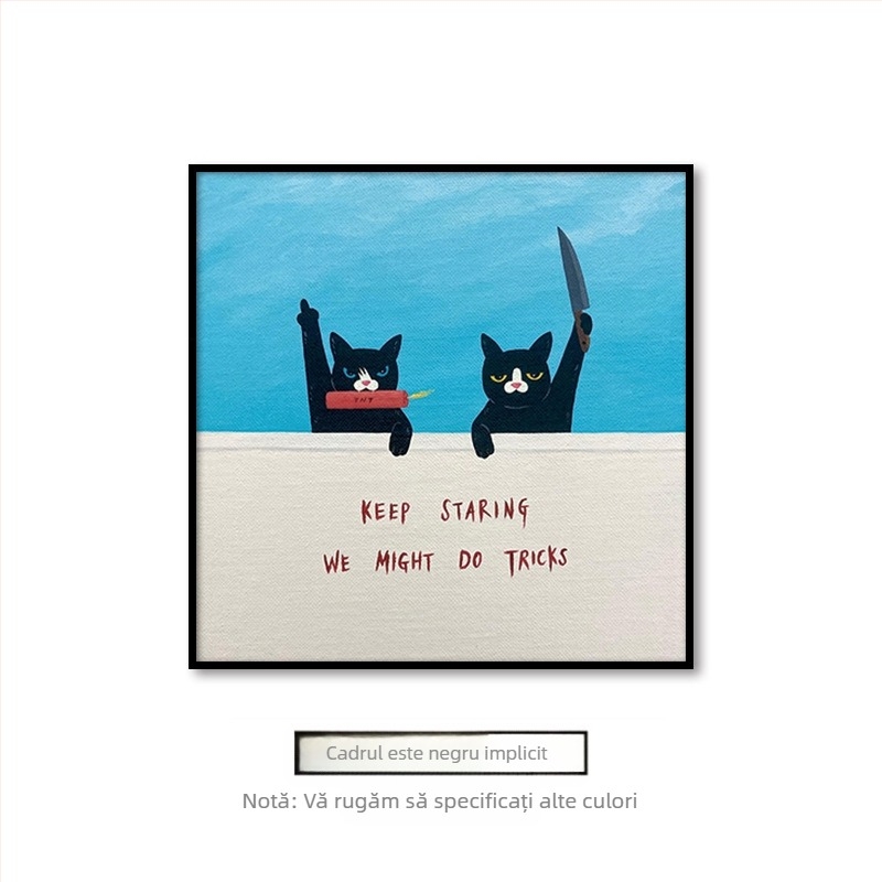 Pictură suspendată în living, desene animate drăguțe, amuzante, animale, pisici, cameră pentru copii, dormitor, mural decorativ de perete