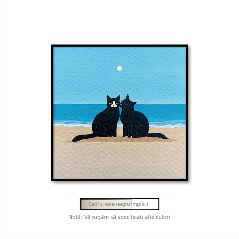 Pictură suspendată în living, desene animate drăguțe, amuzante, animale, pisici, cameră pentru copii, dormitor, mural decorativ de perete