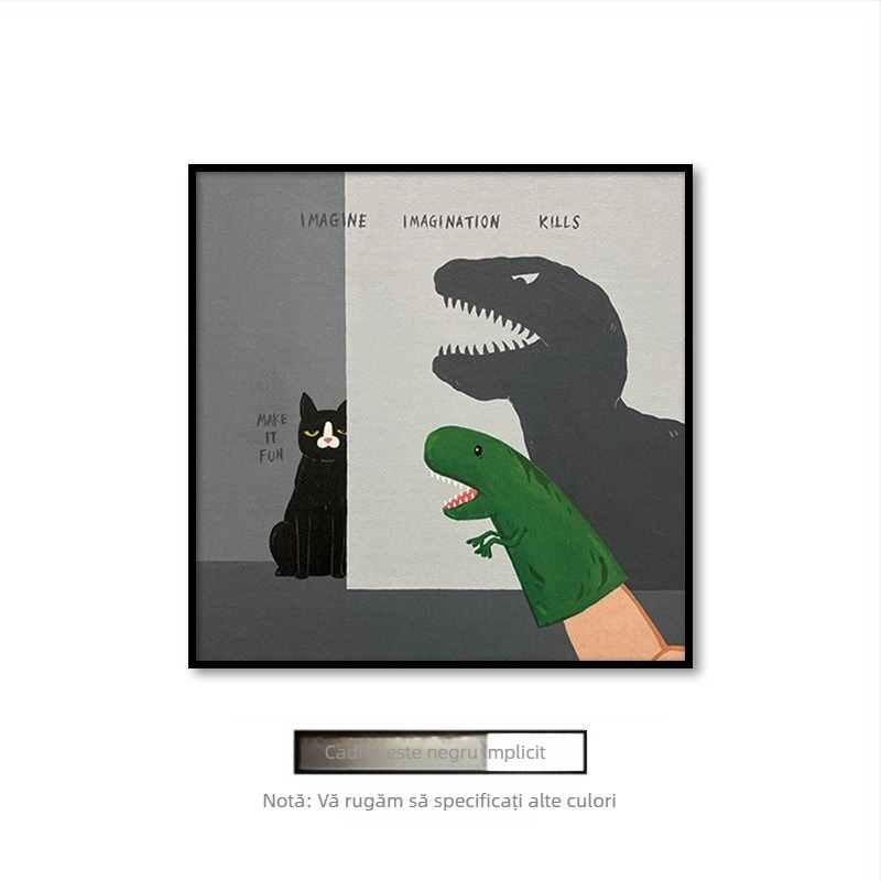 Pictură suspendată în living, desene animate drăguțe, amuzante, animale, pisici, cameră pentru copii, dormitor, mural decorativ de perete