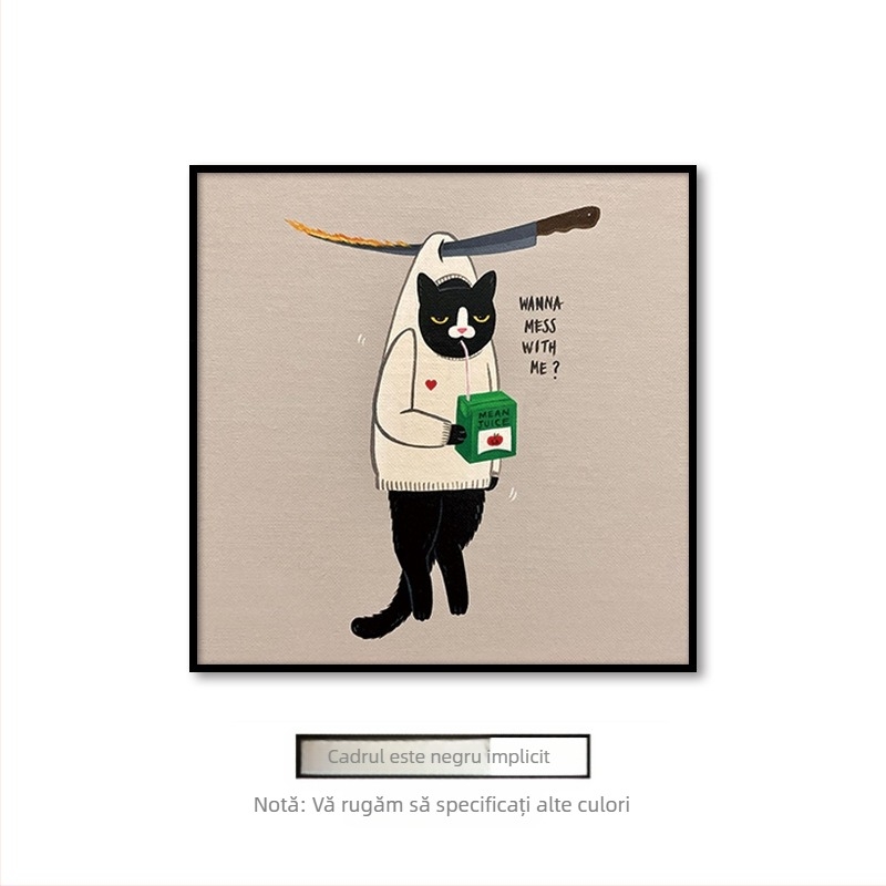 Pictură suspendată în living, desene animate drăguțe, amuzante, animale, pisici, cameră pentru copii, dormitor, mural decorativ de perete