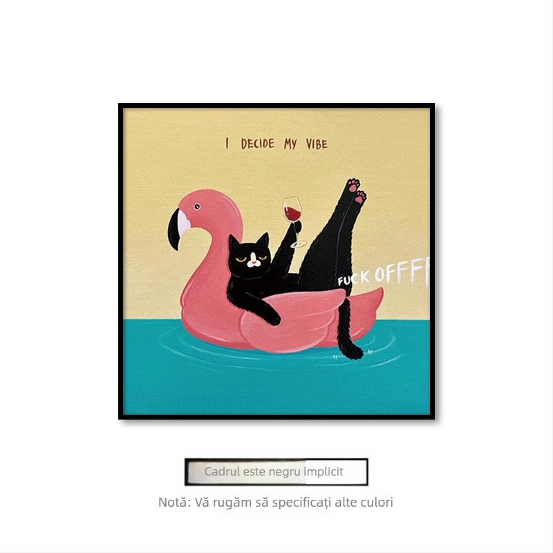 Pictură suspendată în living, desene animate drăguțe, amuzante, animale, pisici, cameră pentru copii, dormitor, mural decorativ de perete