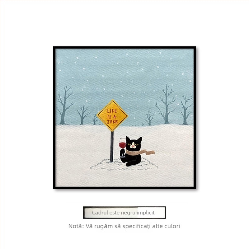 Pictură suspendată în living, desene animate drăguțe, amuzante, animale, pisici, cameră pentru copii, dormitor, mural decorativ de perete