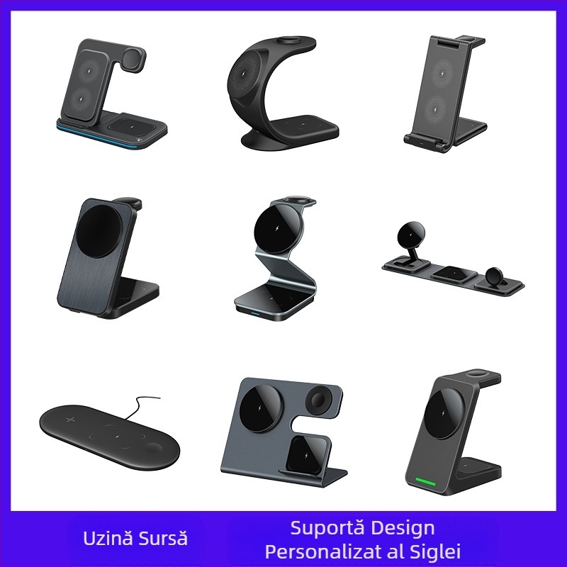 Suport de birou pentru încărcător wireless magnetic transfrontalier trei-în-unu pentru personalizarea cadourilor de afaceri cu încărcare wireless Apple