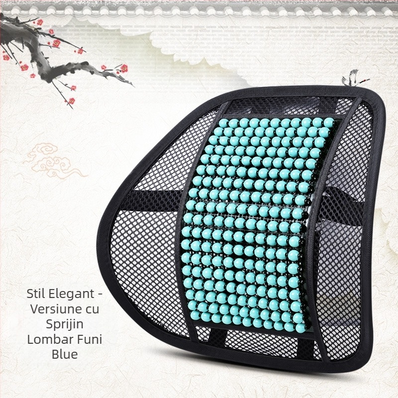 Pernă pentru scaun auto de vară, covoraș nou și cool, dintr-o singură bucată, cu mărgele, set de trei piese, pernă pentru scaun auto din spate, din arțar, cu mărgele