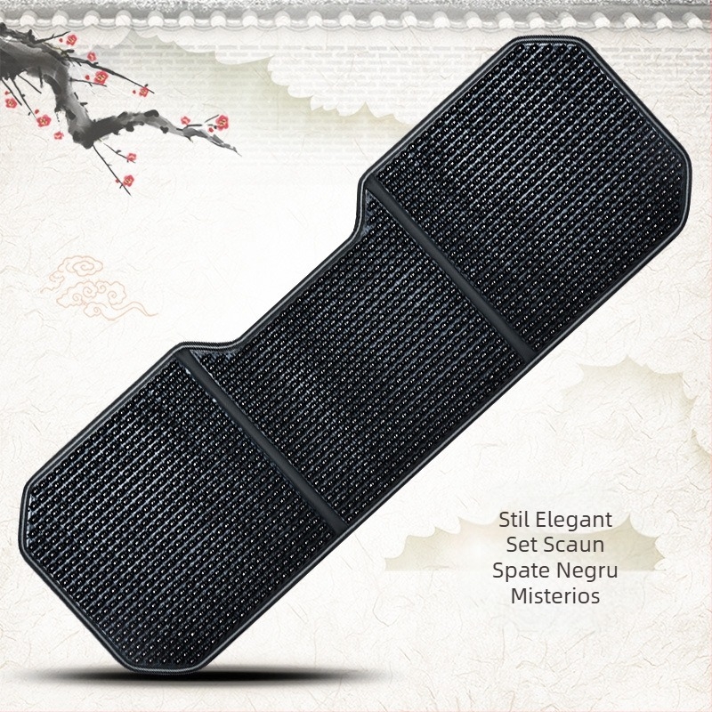 Pernă pentru scaun auto de vară, covoraș nou și cool, dintr-o singură bucată, cu mărgele, set de trei piese, pernă pentru scaun auto din spate, din arțar, cu mărgele