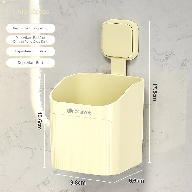 Periuță de dinți pentru toaletă, pastă de dinți, pieptene, suport pentru baie, fără găuri, montat pe perete, suport pentru lavoar, aparat de ras, depozitat