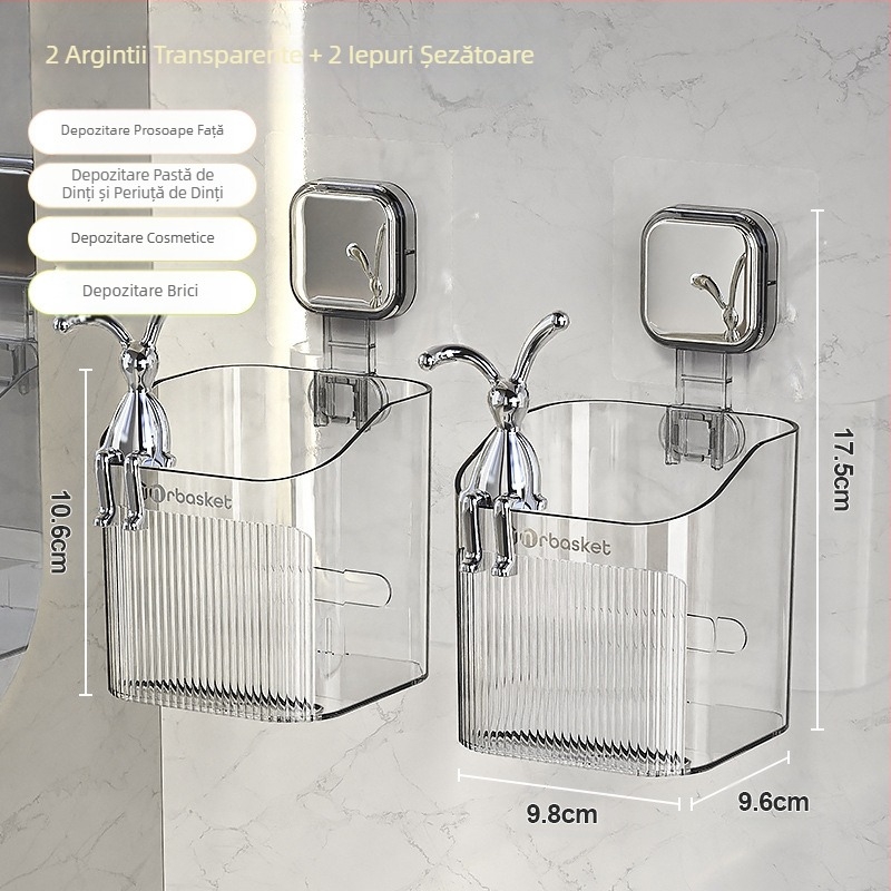 Periuță de dinți pentru toaletă, pastă de dinți, pieptene, suport pentru baie, fără găuri, montat pe perete, suport pentru lavoar, aparat de ras, depozitat