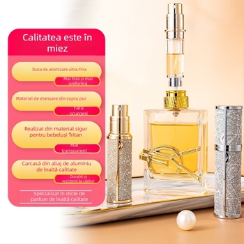 Sticlă de parfum mini portabilă de înaltă calitate, sticlă de parfum reîncărcabilă, sticlă mică goală cu umplere la bază, sticlă cu pulverizator autopompabilă în stoc