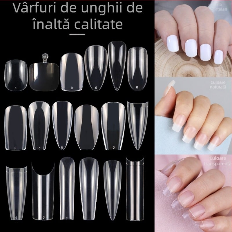 Noua bucată de unghii franceze de uzură, jumătate de autocolante transfrontaliere, autocolante complete, unghii false, patch-uri de unghii, uzură extinsă, bucată de unghii