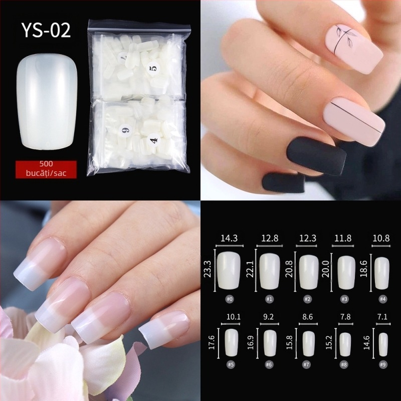 Noua bucată de unghii franceze de uzură, jumătate de autocolante transfrontaliere, autocolante complete, unghii false, patch-uri de unghii, uzură extinsă, bucată de unghii