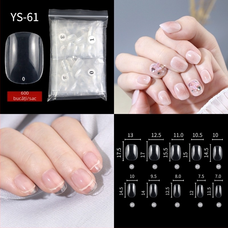 Noua bucată de unghii franceze de uzură, jumătate de autocolante transfrontaliere, autocolante complete, unghii false, patch-uri de unghii, uzură extinsă, bucată de unghii