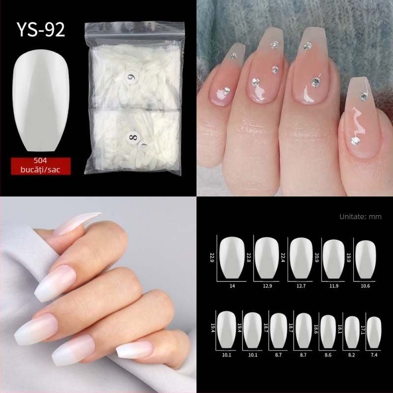 Noua bucată de unghii franceze de uzură, jumătate de autocolante transfrontaliere, autocolante complete, unghii false, patch-uri de unghii, uzură extinsă, bucată de unghii