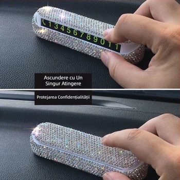 Zeiță strălucitoare diamant auto parcare temporară placă 2025 model nou număr de telefon placă montată pe mașină internet celebritate în mișcare număr mașină ornament