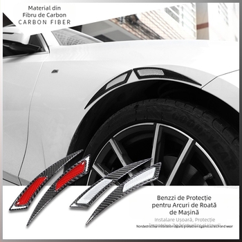 Bandă anti-coliziune pentru sprâncene, din fibră de carbon reală, anti-coliziune, anti-zgârieturi, lipici anti-coliziune, autocolant decorativ, bandă decorativă pentru roți auto noi