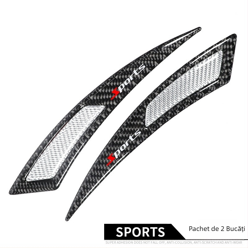 Bandă anti-coliziune pentru sprâncene, din fibră de carbon reală, anti-coliziune, anti-zgârieturi, lipici anti-coliziune, autocolant decorativ, bandă decorativă pentru roți auto noi