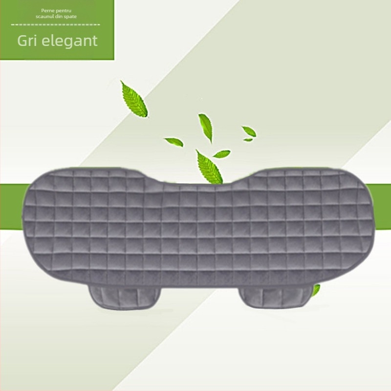 Pernă auto de iarnă, fără spătar, pătrată, brodată, din pluș, fără legături, călduroasă, din trei piese, pernă pentru scaunul individual din față și din spate