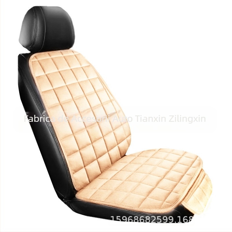 Pernă auto de iarnă, fără spătar, pătrată, brodată, din pluș, fără legături, călduroasă, din trei piese, pernă pentru scaunul individual din față și din spate