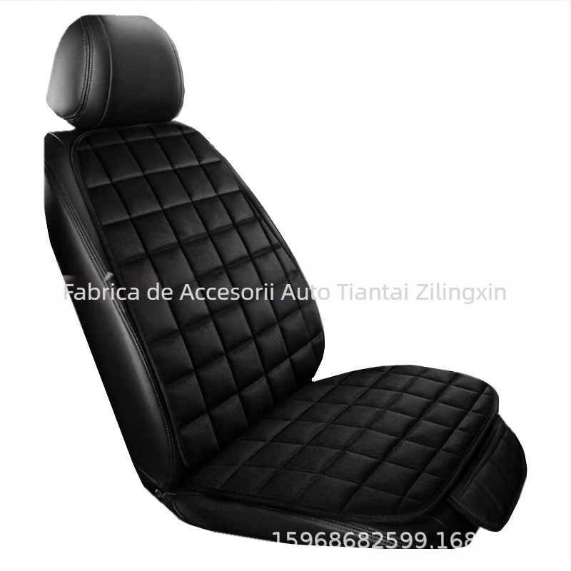 Pernă auto de iarnă, fără spătar, pătrată, brodată, din pluș, fără legături, călduroasă, din trei piese, pernă pentru scaunul individual din față și din spate